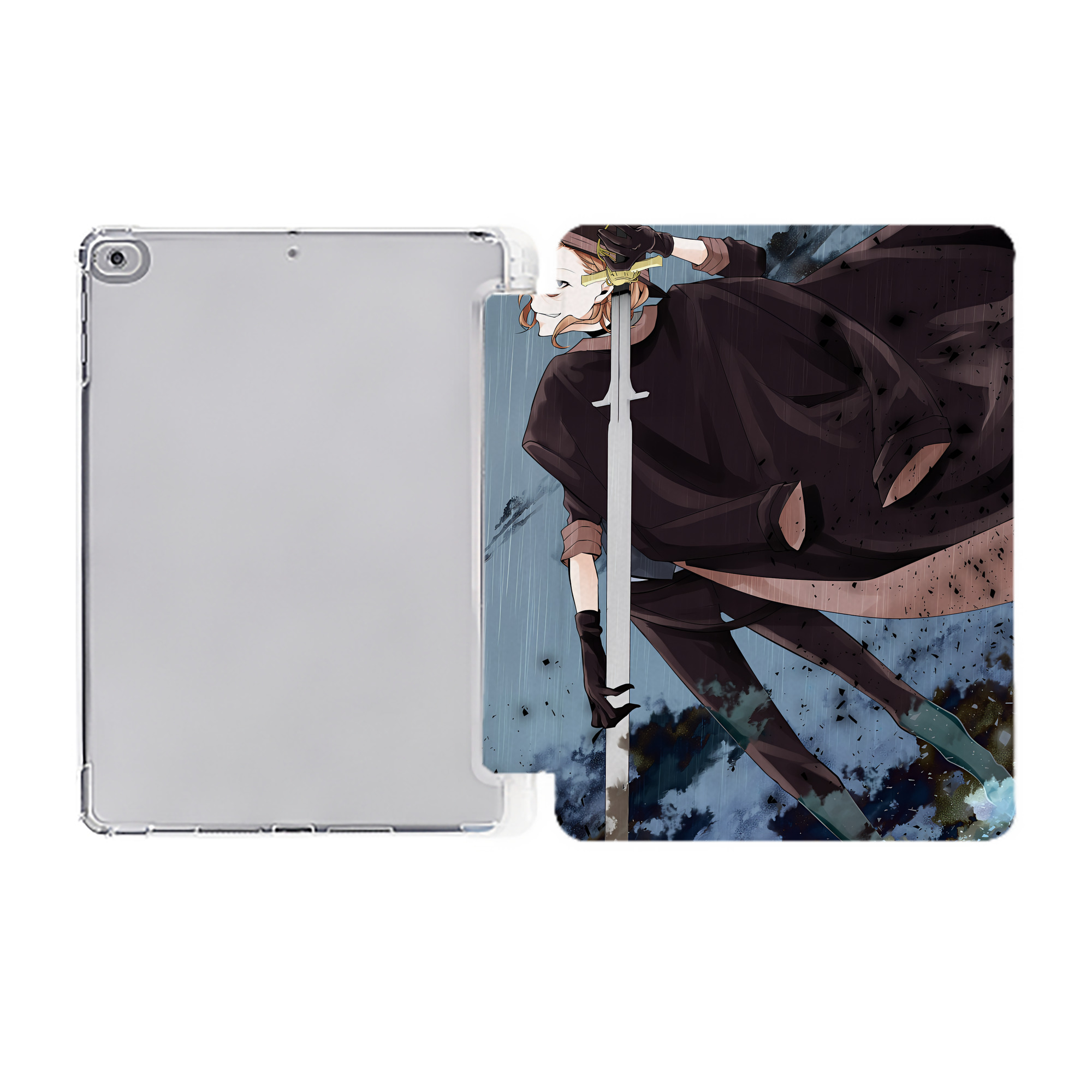 （画像用） 文豪ストレイドッグス Bungo Stray Dogs IPad ケース ペン収納付き 三つ折りスタンド PUレザー×シリコン 対応機種9.5/10.5/10.9インチ